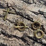 Fermoirs - T de style tibétain, or (à la pièce)