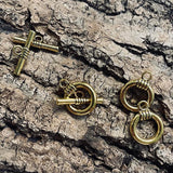 Fermoirs - T de style tibétain, or (à la pièce)