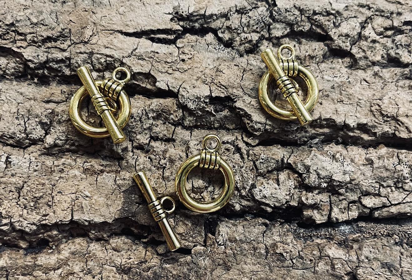 Fermoirs - T de style tibétain, or (à la pièce)