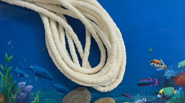 Perles Heishi - Blanc (5 g ~100 pces)