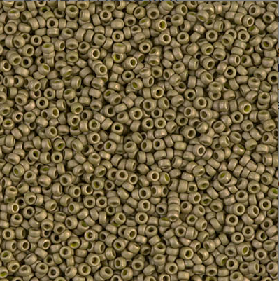 Rocaille Miyuki 15 - Olive doré mat lustré opaque