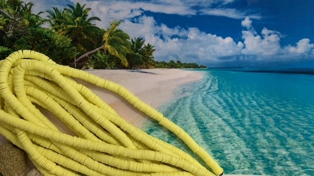 Perles Heishi - Champagne Jaune (5 g ~100 pces)