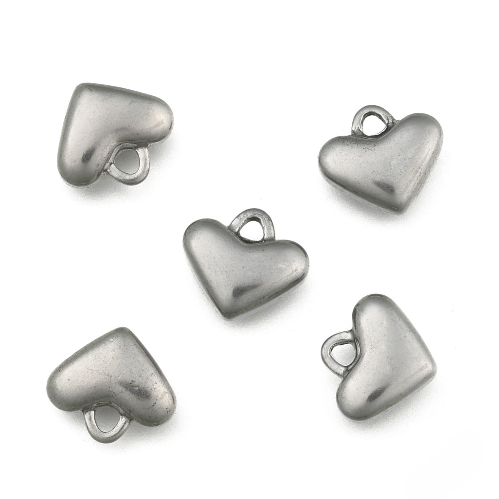 Pendentifs "Coeur soufflé"- Argenté (1 pce)