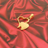 Pendentif - Double cœur - couleur or