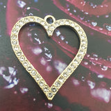 Pendentif - Coeur cristal - Alliage plaqué Or (1 pce)