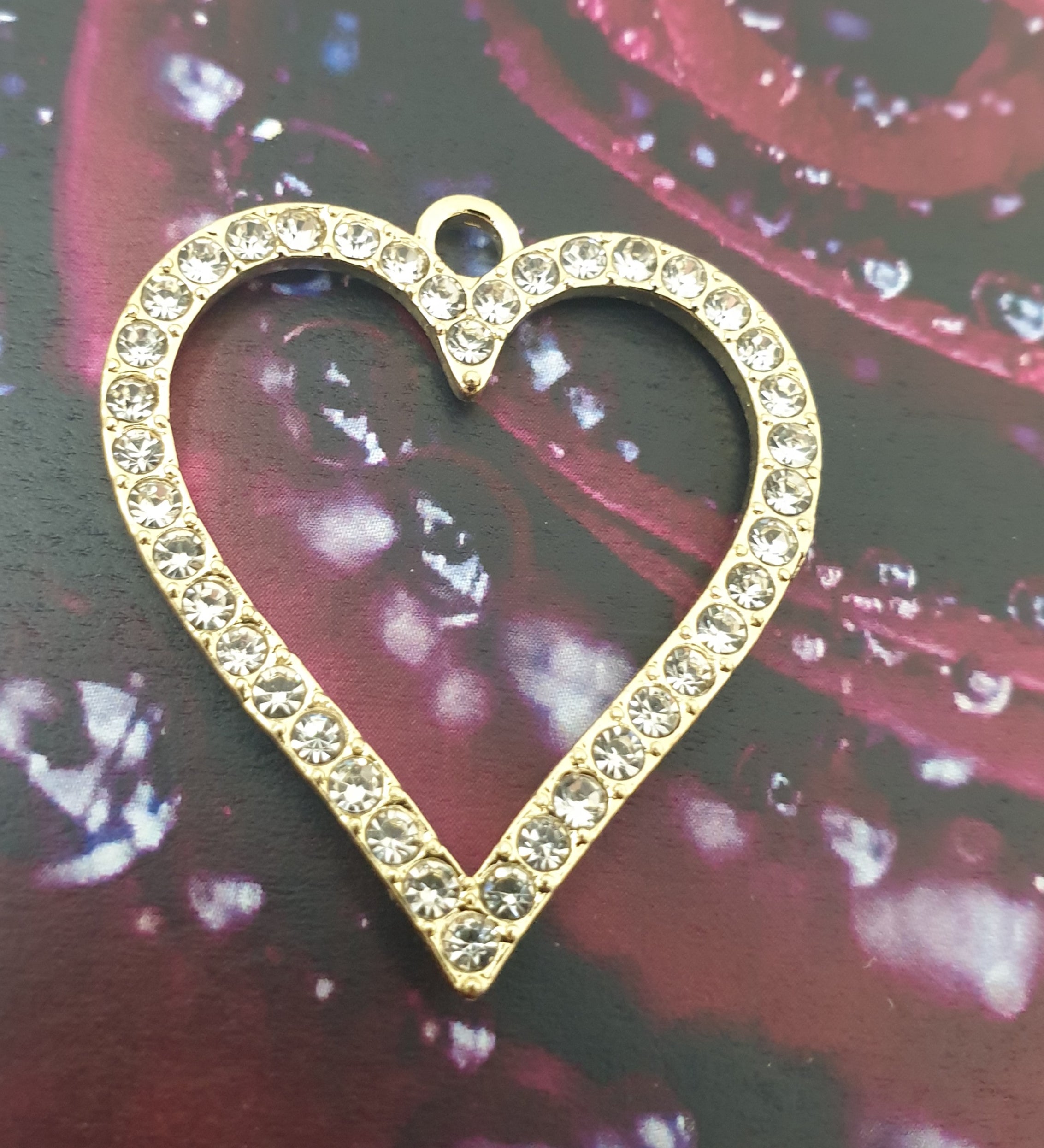 Pendentif - Coeur cristal - Alliage plaqué Or (1 pce)