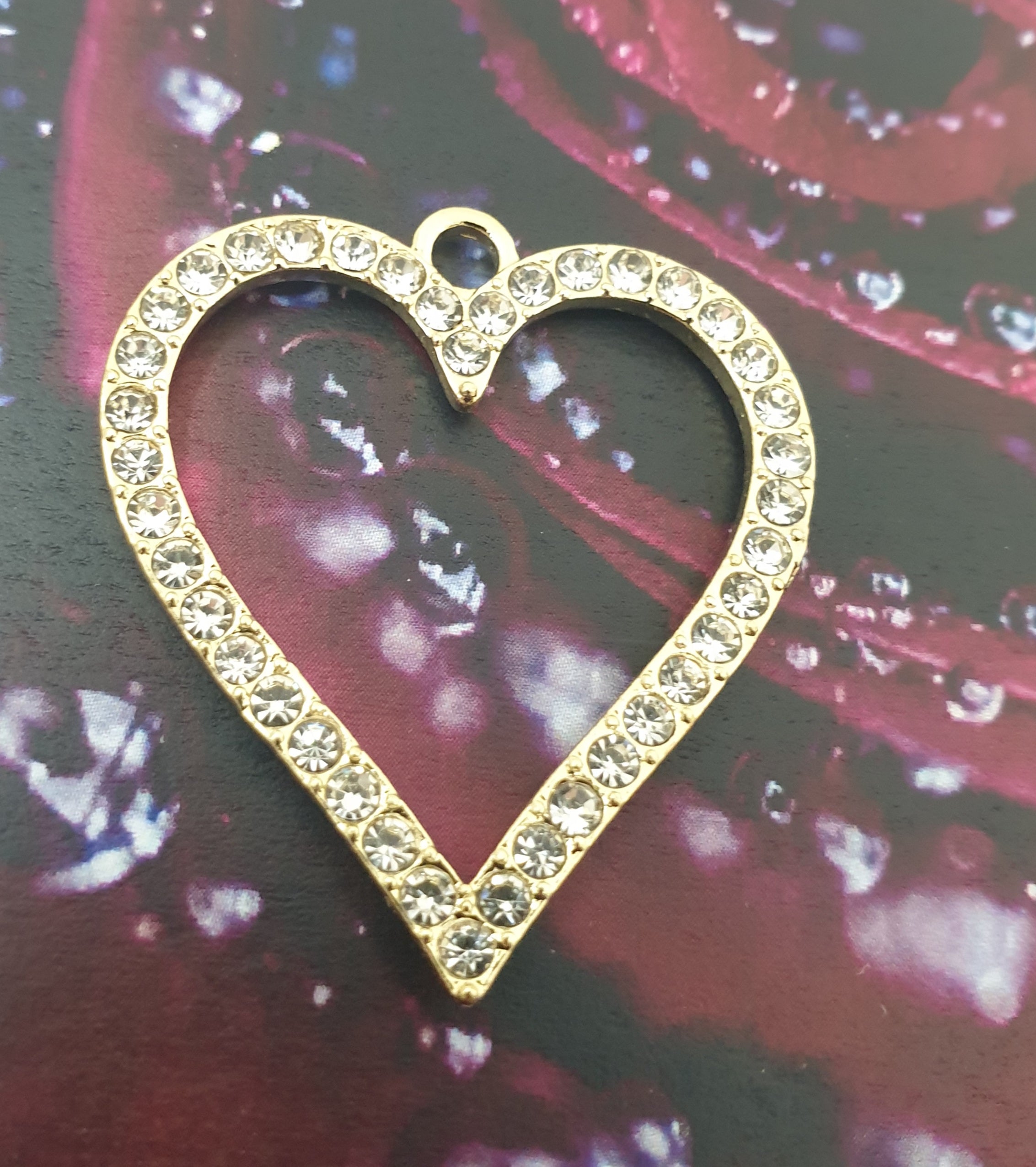 Pendentif - Coeur cristal - Alliage plaqué Or (1 pce)