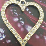 Pendentif - Coeur cristal - Alliage plaqué Or (1 pce)