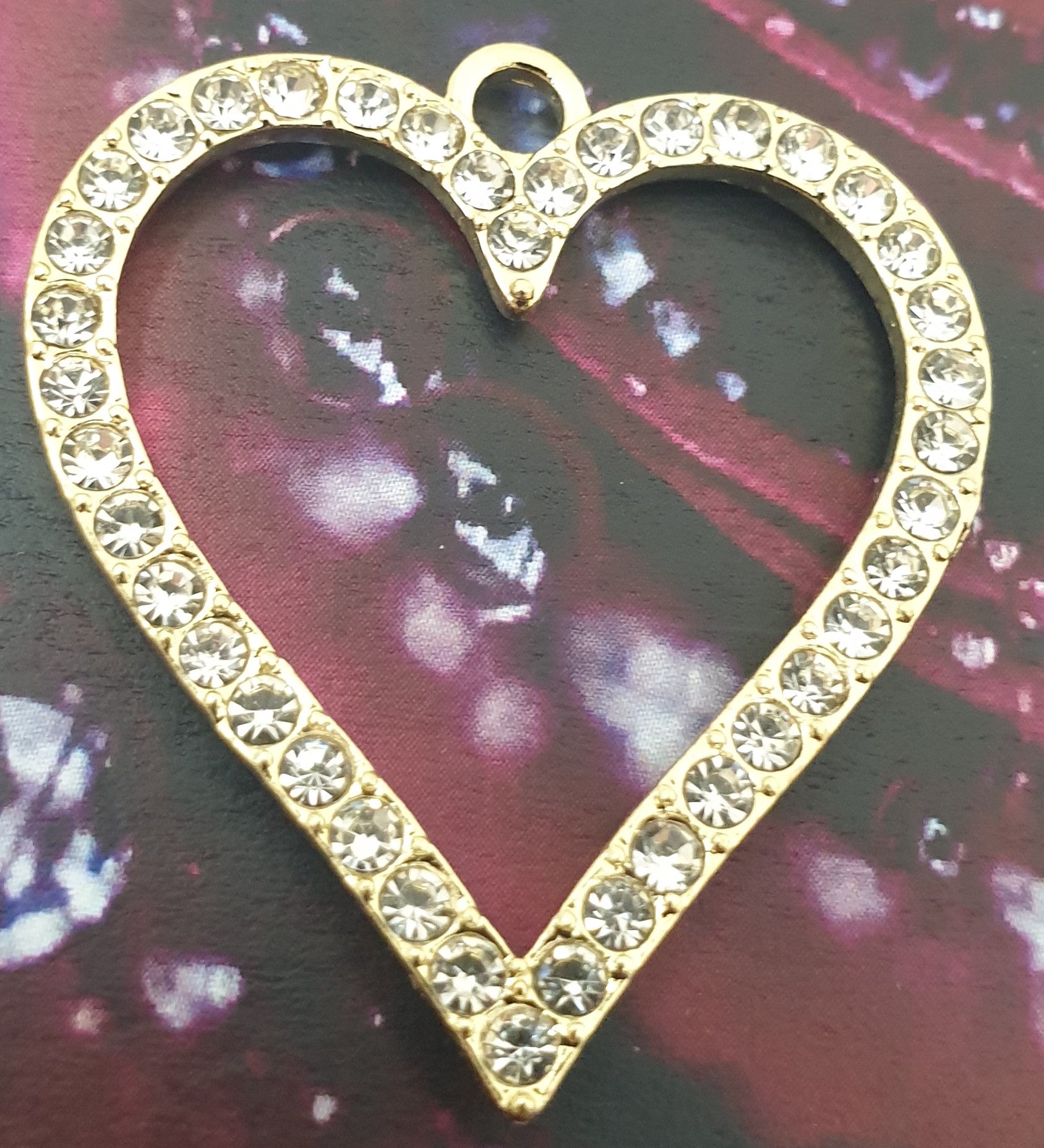 Pendentif - Coeur cristal - Alliage plaqué Or (1 pce)