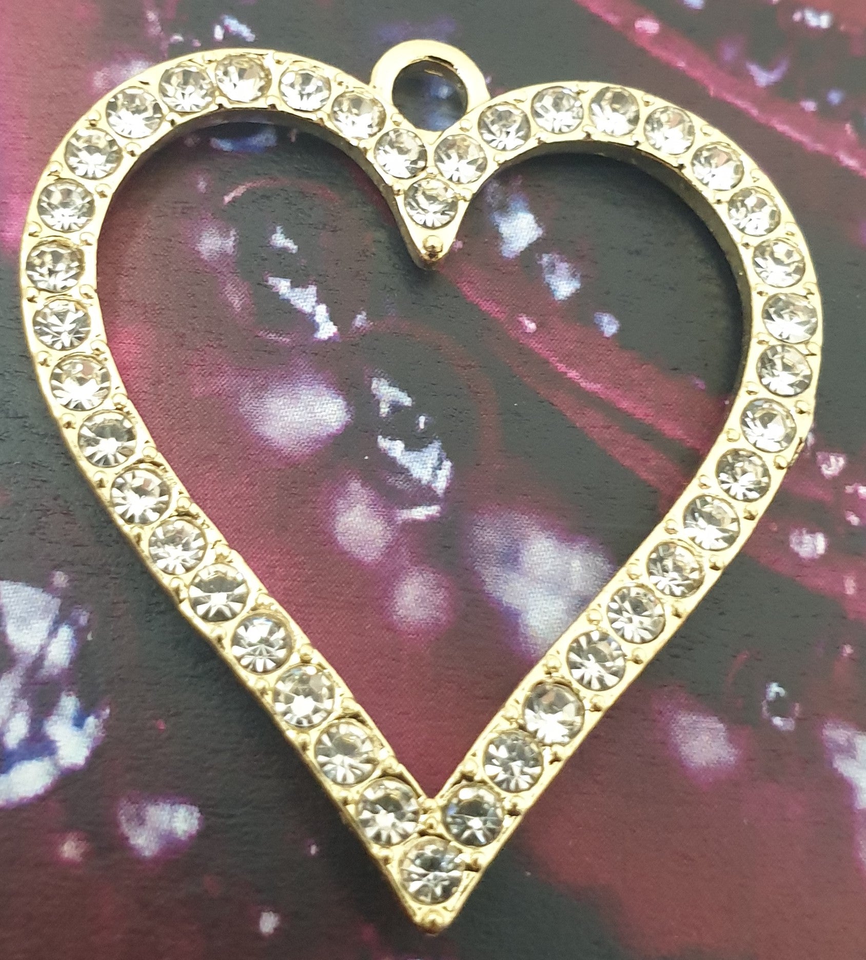 Pendentif - Coeur cristal - Alliage plaqué Or (1 pce)