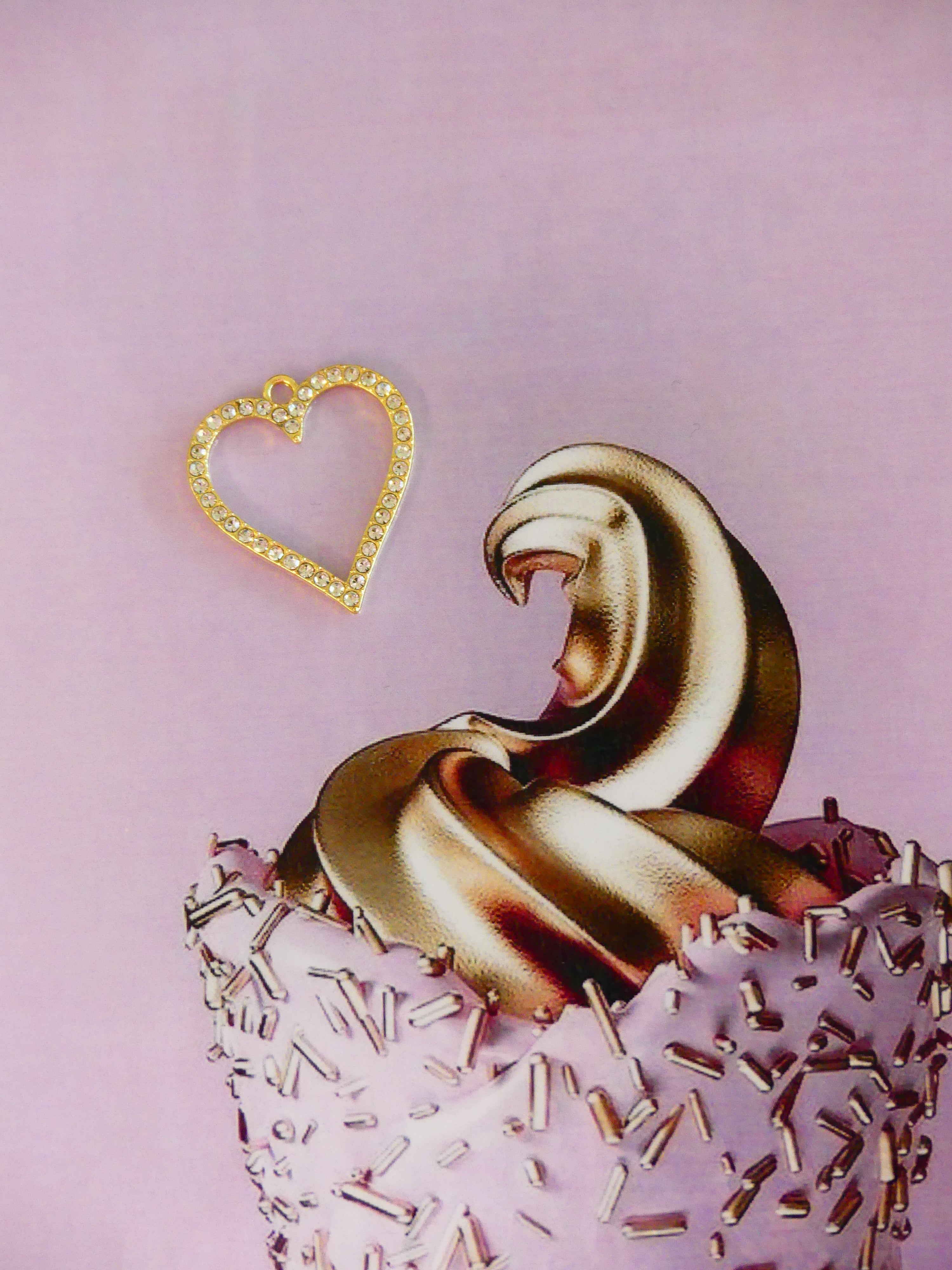 Pendentif - Coeur cristal - Alliage plaqué Or (1 pce)