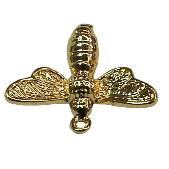 Breloque en laiton, abeille, plaqué or 18K (1 pce)