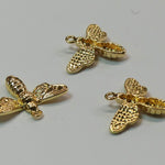 Breloque en laiton, abeille, plaqué or 18K (1 pce)