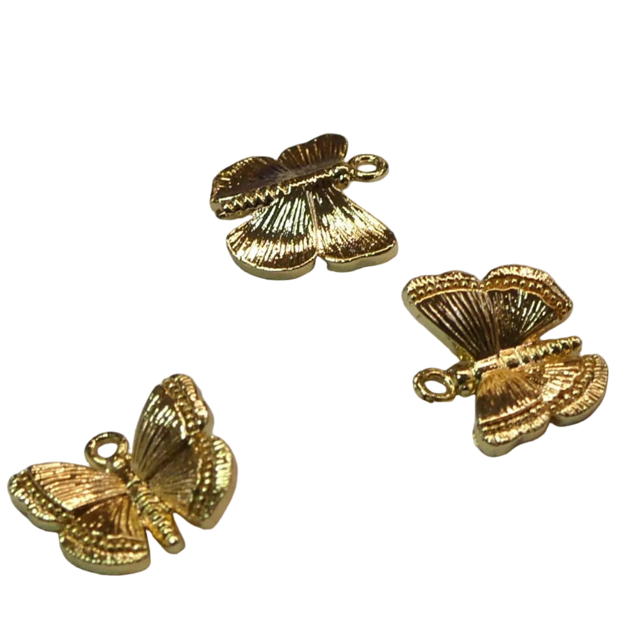 Pendentifs en laiton, papillon, plaqué or 18K (1 pce)