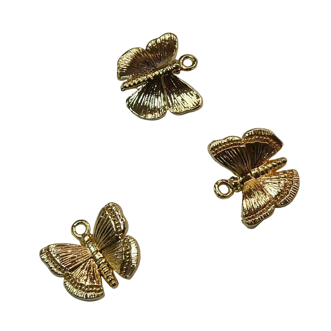 Pendentifs en laiton, papillon, plaqué or 18K (1 pce)