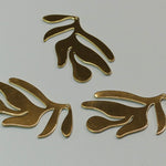 Pendentifs en laiton, herbe, plaqué or 18K (1 pce)