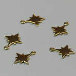 Breloque en laiton, étoile, plaqué or 18K (1pce)