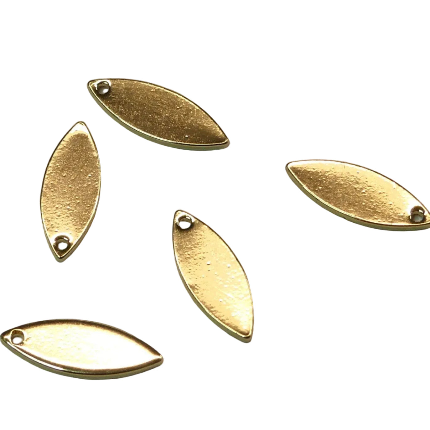 Pendentif en laiton, oeil de cheval, plaqué or 18K (1 pce)