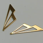 Pendentifs en laiton, double triangle, plaqué or 18K (1 pce)