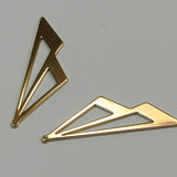 Pendentifs en laiton, double triangle, plaqué or 18K (1 pce)
