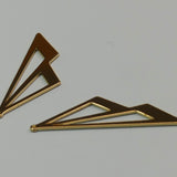 Pendentifs en laiton, double triangle, plaqué or 18K (1 pce)