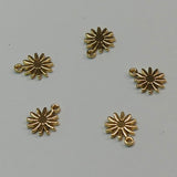 Breloque en laiton, fleur, plaqué or 18K (1 pce)