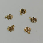 Breloque en laiton, fleur, plaqué or 18K (1 pce)