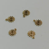 Breloque en laiton, fleur, plaqué or 18K (1 pce)