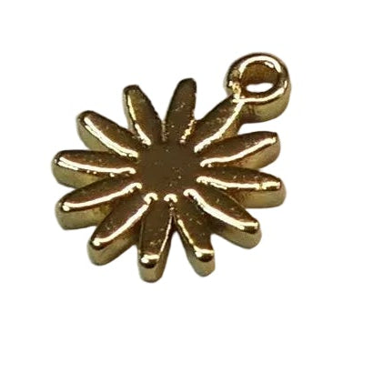 Breloque en laiton, fleur, plaqué or 18K (1 pce)