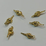 Pendentifs en laiton, coquillage en spirale, plaqué or 18K (1 pce)