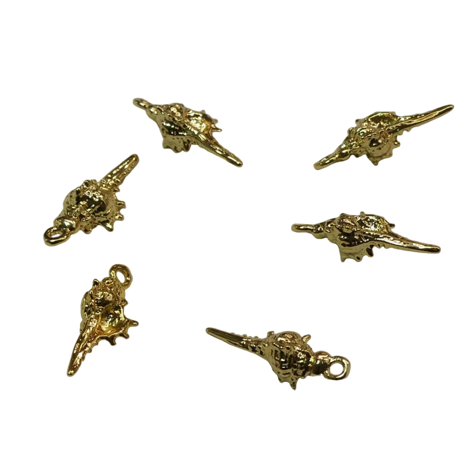 Pendentifs en laiton, coquillage en spirale, plaqué or 18K (1 pce)