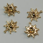 Pendentifs en laiton, soleil, plaqué or 18K (1 pce)