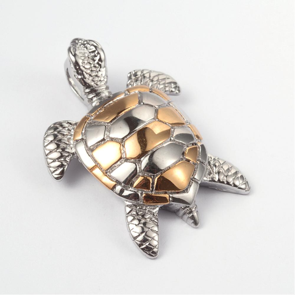 Pendentif "Tortue"  - Or & Argent (1 pce)