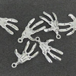 Pendentifs Halloween main squelette - Argent antique - 1 pièce