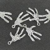 Pendentifs Halloween main squelette - Argent antique - 1 pièce