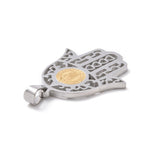 Pendentif main de Hamsa - Argenté & Doré (1pce)