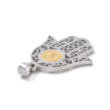 Pendentif main de Hamsa - Argenté & Doré (1pce)