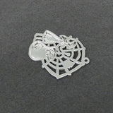 Pendentifs Halloween  "Toile d'araignée avec sorcière " - Argent antique - 1 pièce