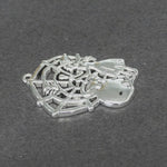 Pendentifs Halloween  "Toile d'araignée avec sorcière " - Argent antique - 1 pièce