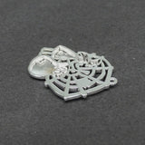 Pendentifs Halloween  "Toile d'araignée avec sorcière " - Argent antique - 1 pièce