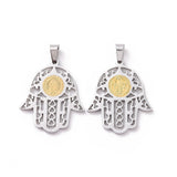 Pendentif main de Hamsa - Argenté & Doré (1pce)