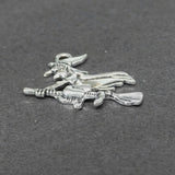 Pendentifs Halloween  "Sorcière " - Argent antique - 1 pièce