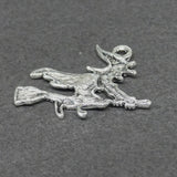 Pendentifs Halloween  "Sorcière " - Argent antique - 1 pièce