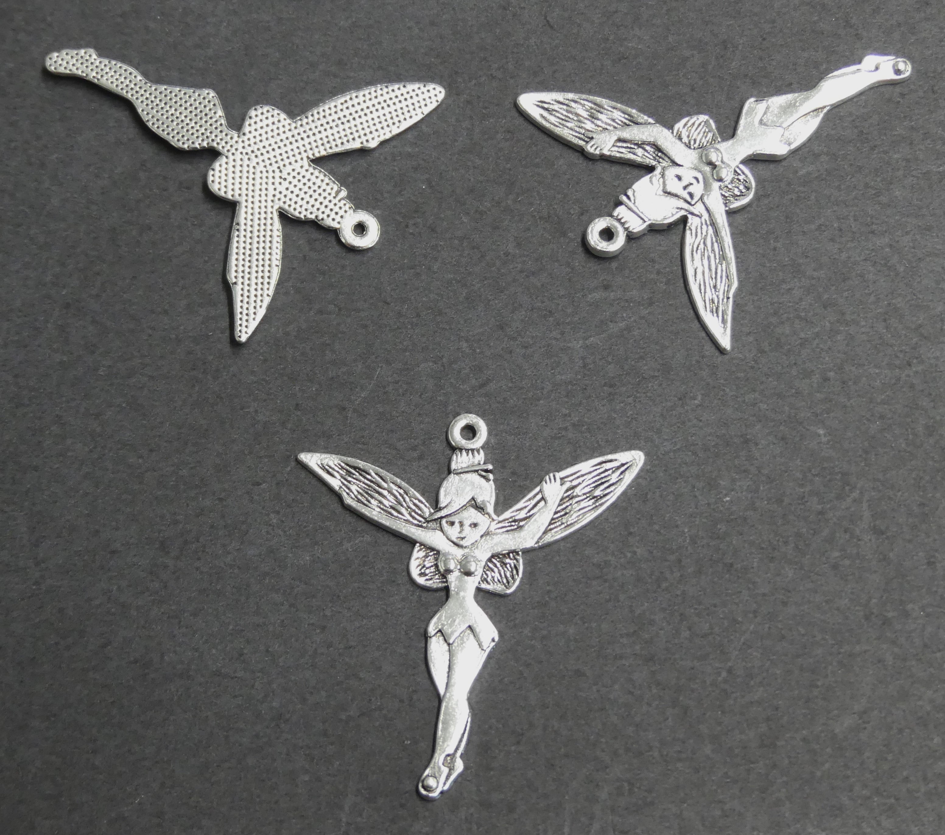 Pendentif fée Halloween en alliage de style tibétain - Argent antique - (1 pce)