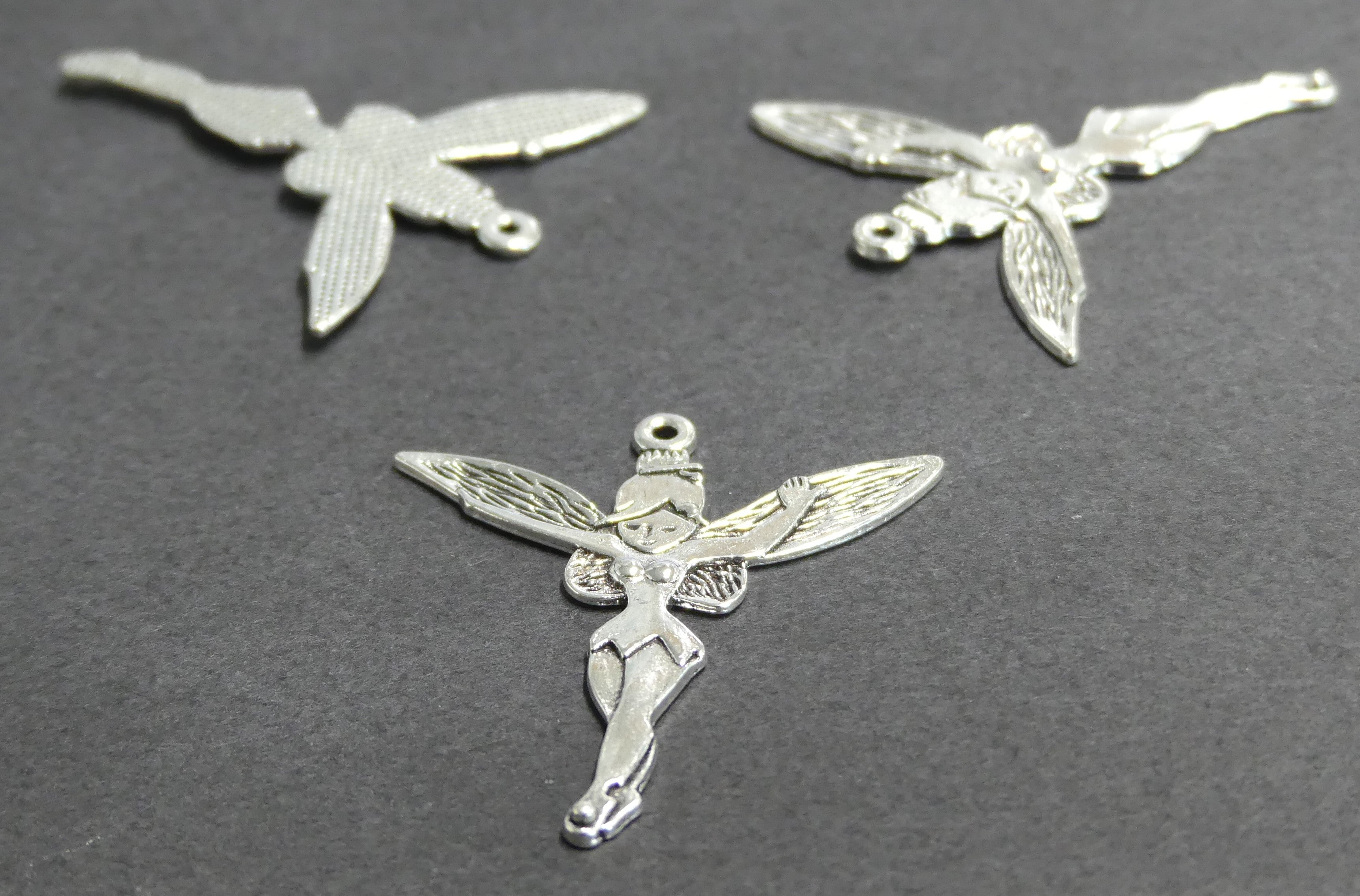 Pendentif fée Halloween en alliage de style tibétain - Argent antique - (1 pce)