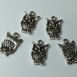 Pendentif en alliage de style tibétain, Halloween, chouette, couleur argent antique (1 pce)