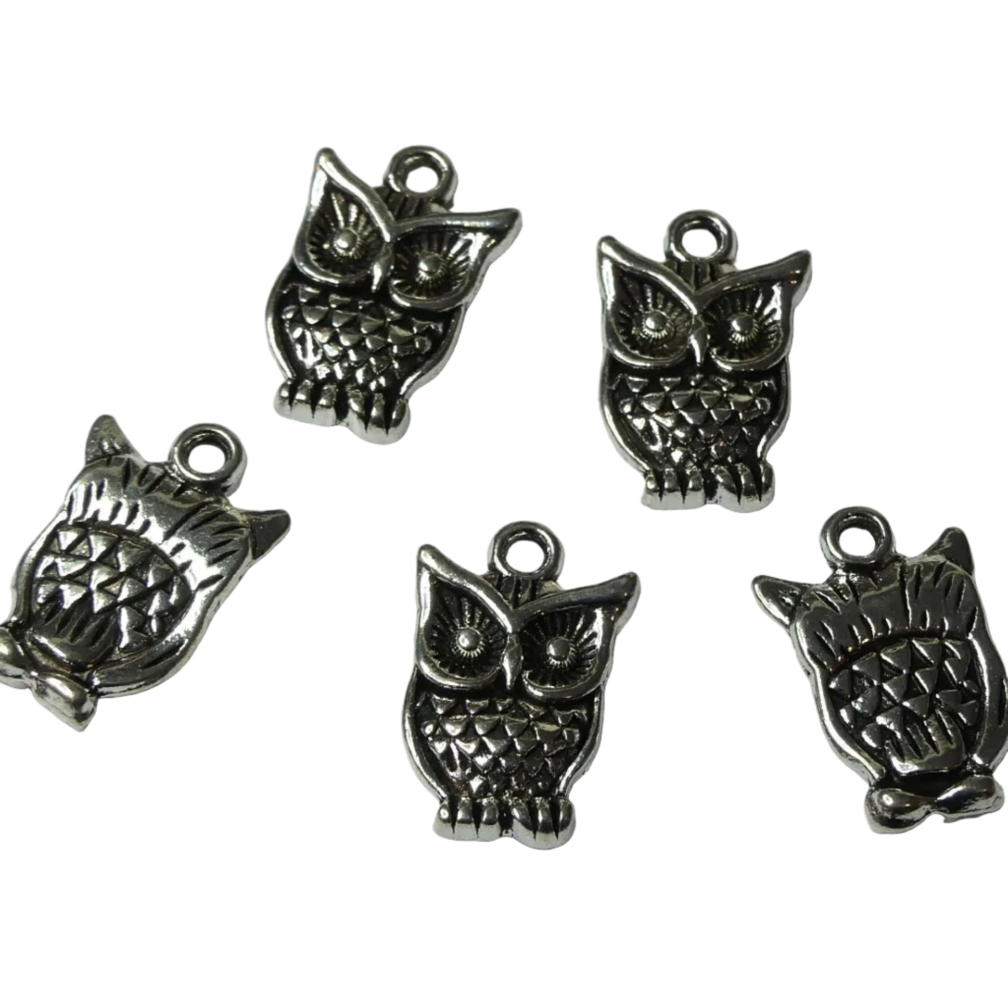 Pendentif en alliage de style tibétain, Halloween, chouette, couleur argent antique (1 pce)
