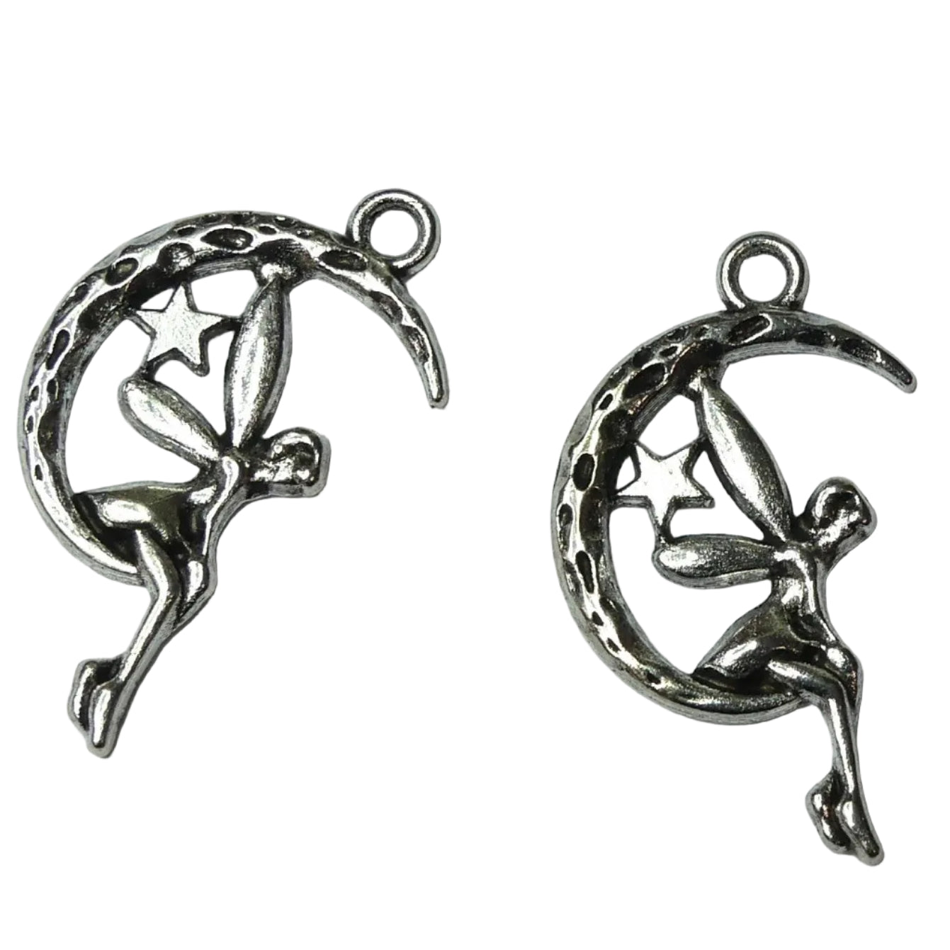Pendentif breloque d'esprit de fées, Halloween, argent antique (1 pce)