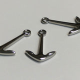 Pendentif en acier inoxydable, ancre, couleur métallisé (1 pce)