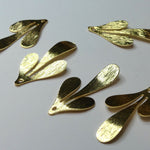 Pendentif feuille, plaqué or 18k (1 pce)